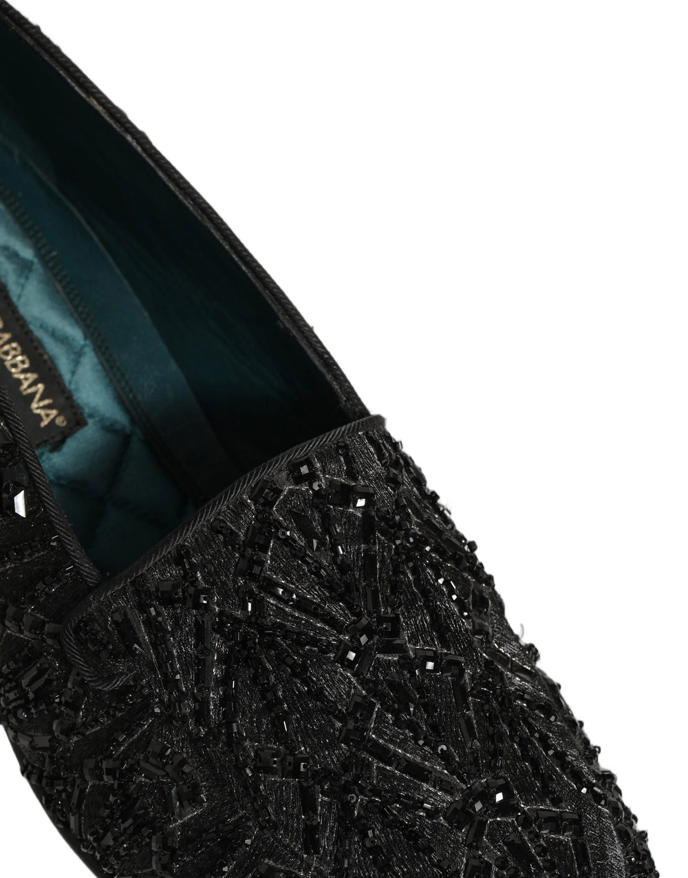 Dolce & Gabbana zwarte fluweel loafers met geborduurde details - EU43/US10