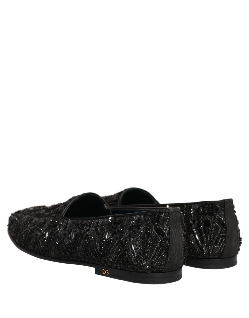 Dolce & Gabbana zwarte fluweel loafers met geborduurde details - EU43/US10