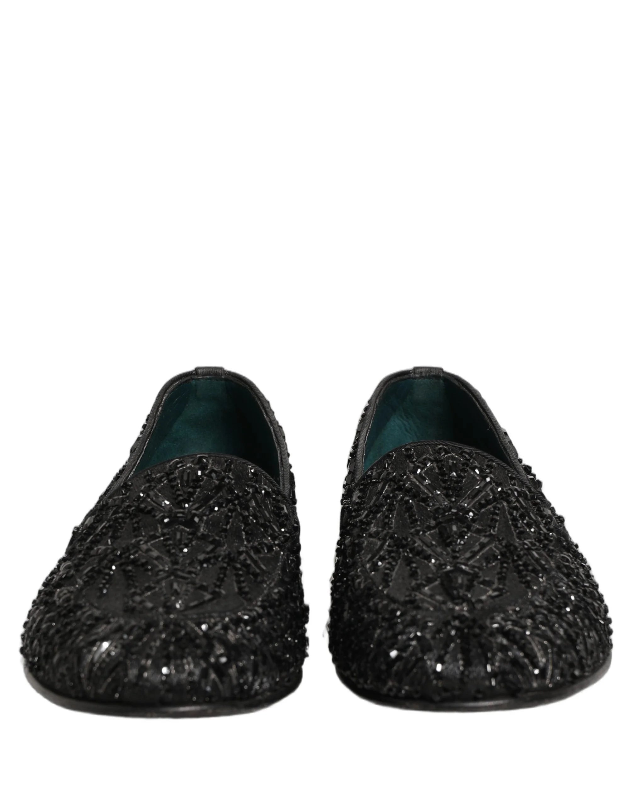 Dolce & Gabbana zwarte fluweel loafers met geborduurde details - EU43/US10