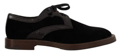 Dolce & Gabbana Black Velvet Exotic Leather Shoes - EU44/US11 - Shoes