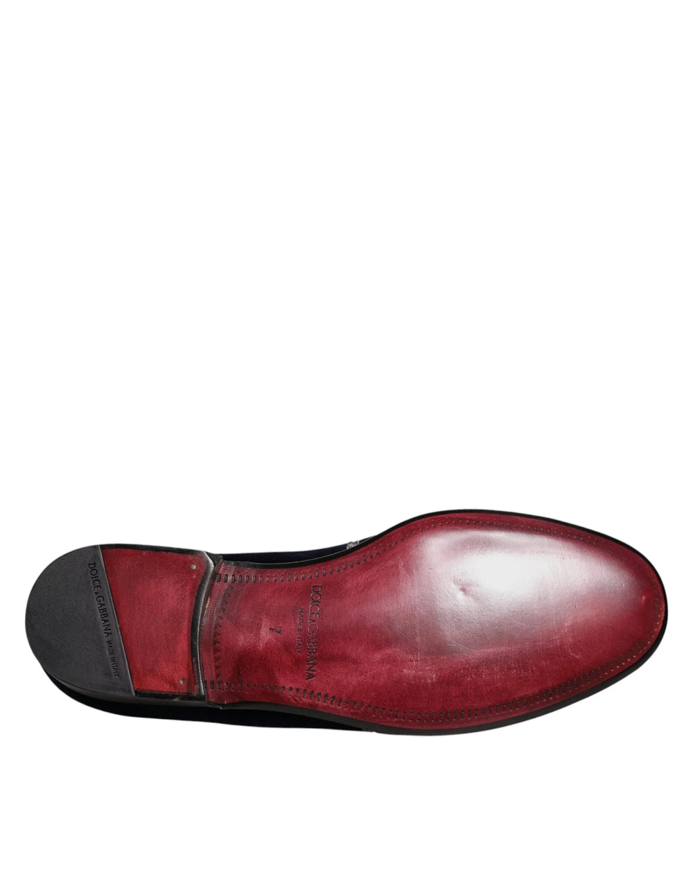 Dolce & Gabbana Black Velvet Floral Gun Loafers Dress Shoes - EU41/US8 - Flats