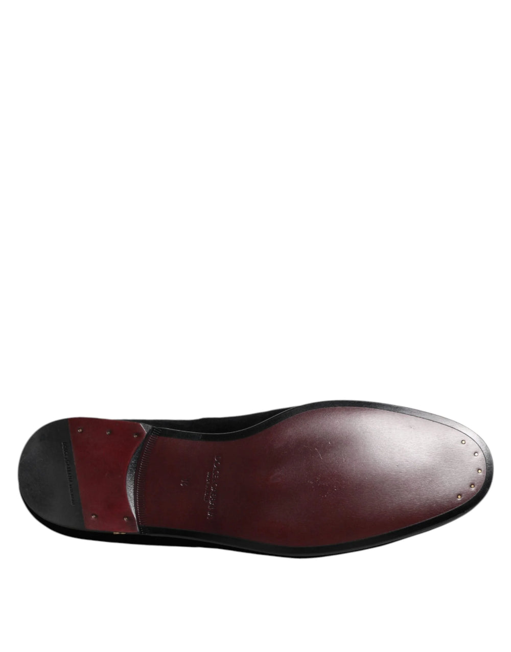 Dolce & Gabbana Black Velvet Gold Crown Mens Loafers Shoes - EU48/US15