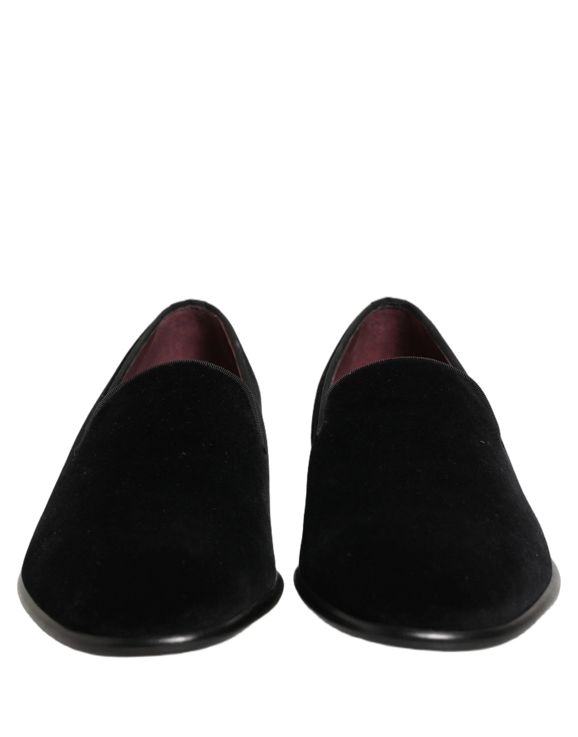 Dolce & Gabbana Black Velvet Loafers Formal Men Dress Shoes - EU43/US10