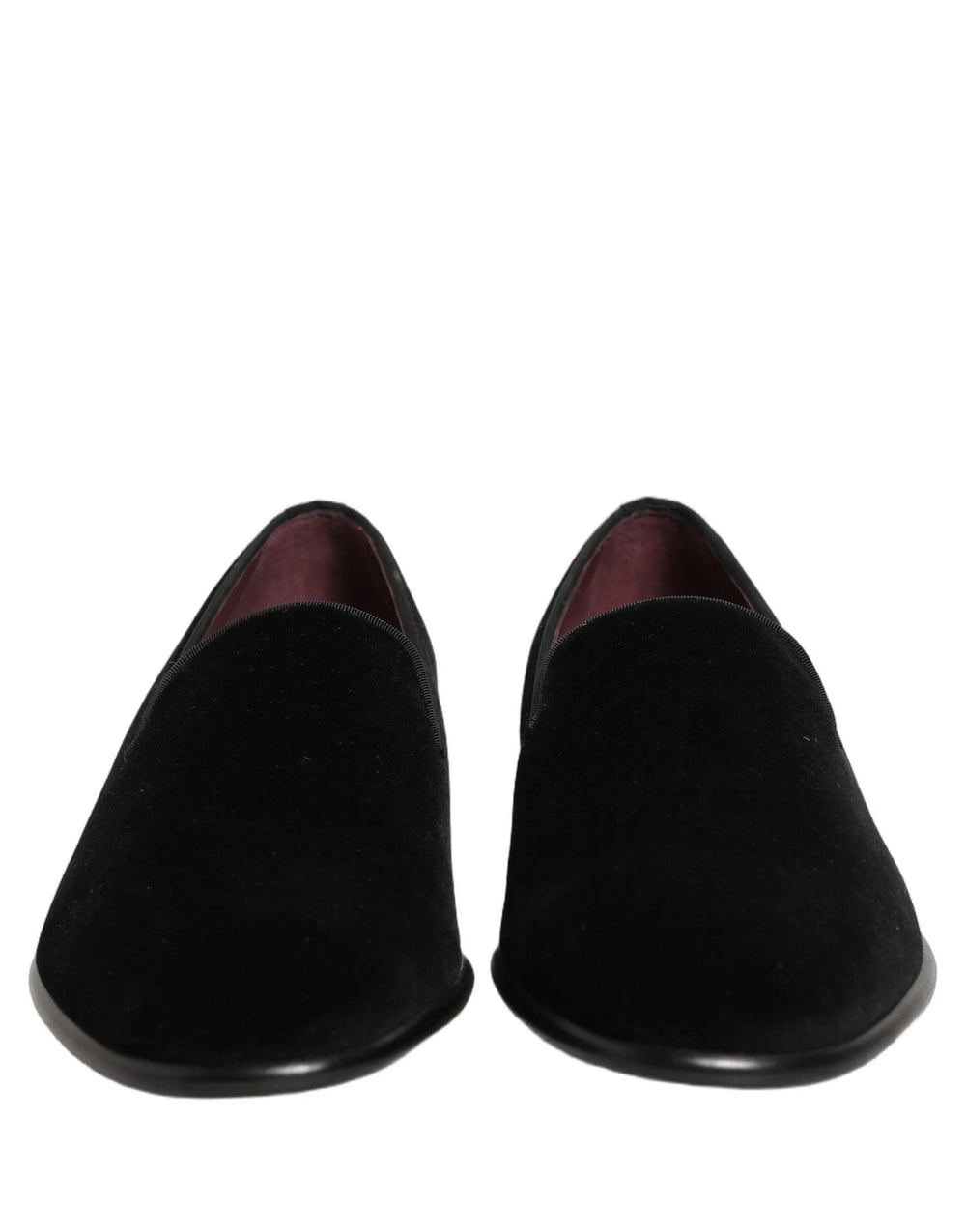 Dolce & Gabbana Black Velvet Loafers Formal Men Dress Shoes - EU43/US10