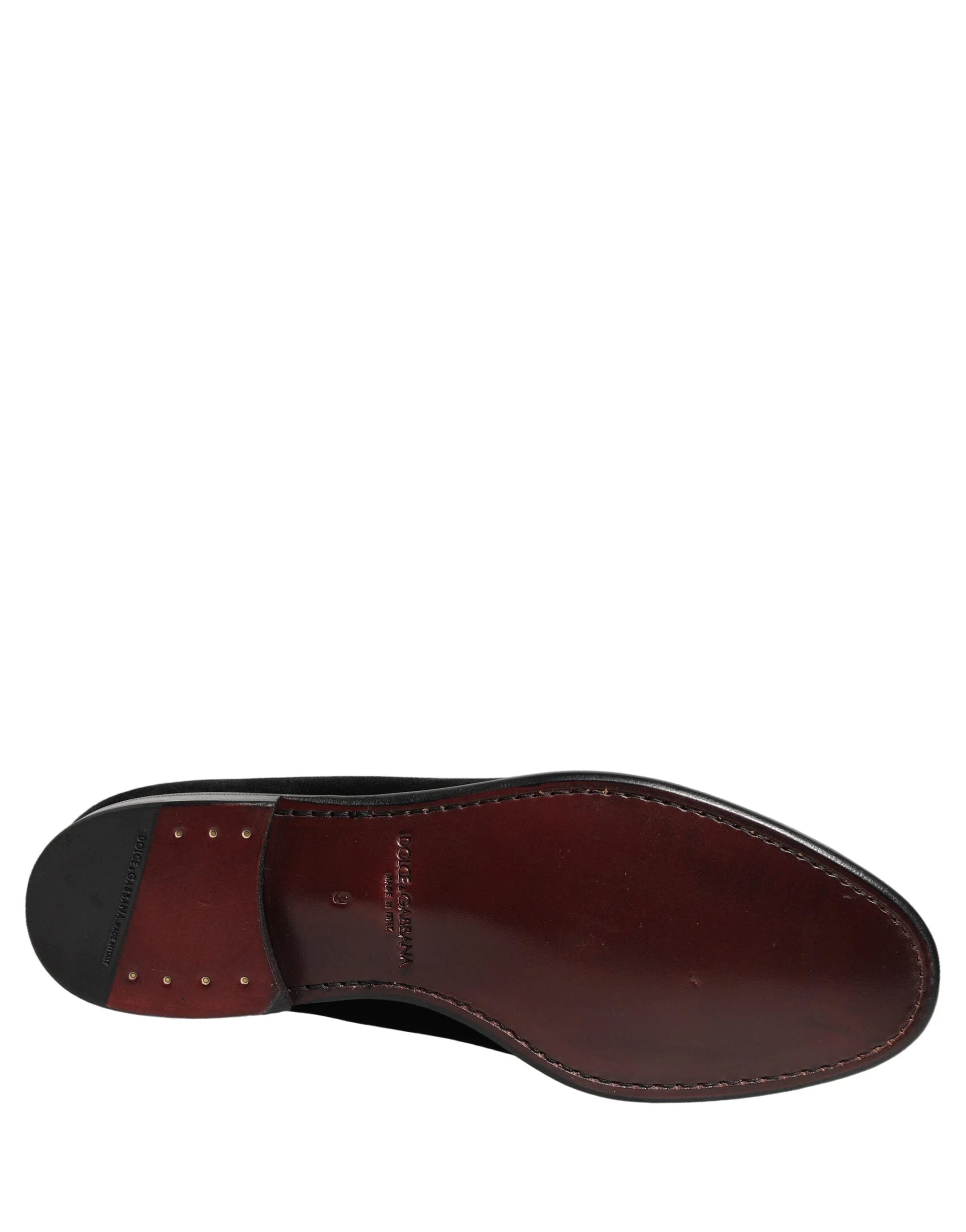Dolce & Gabbana Black Velvet Loafers Formal Men Dress Shoes - EU43/US10