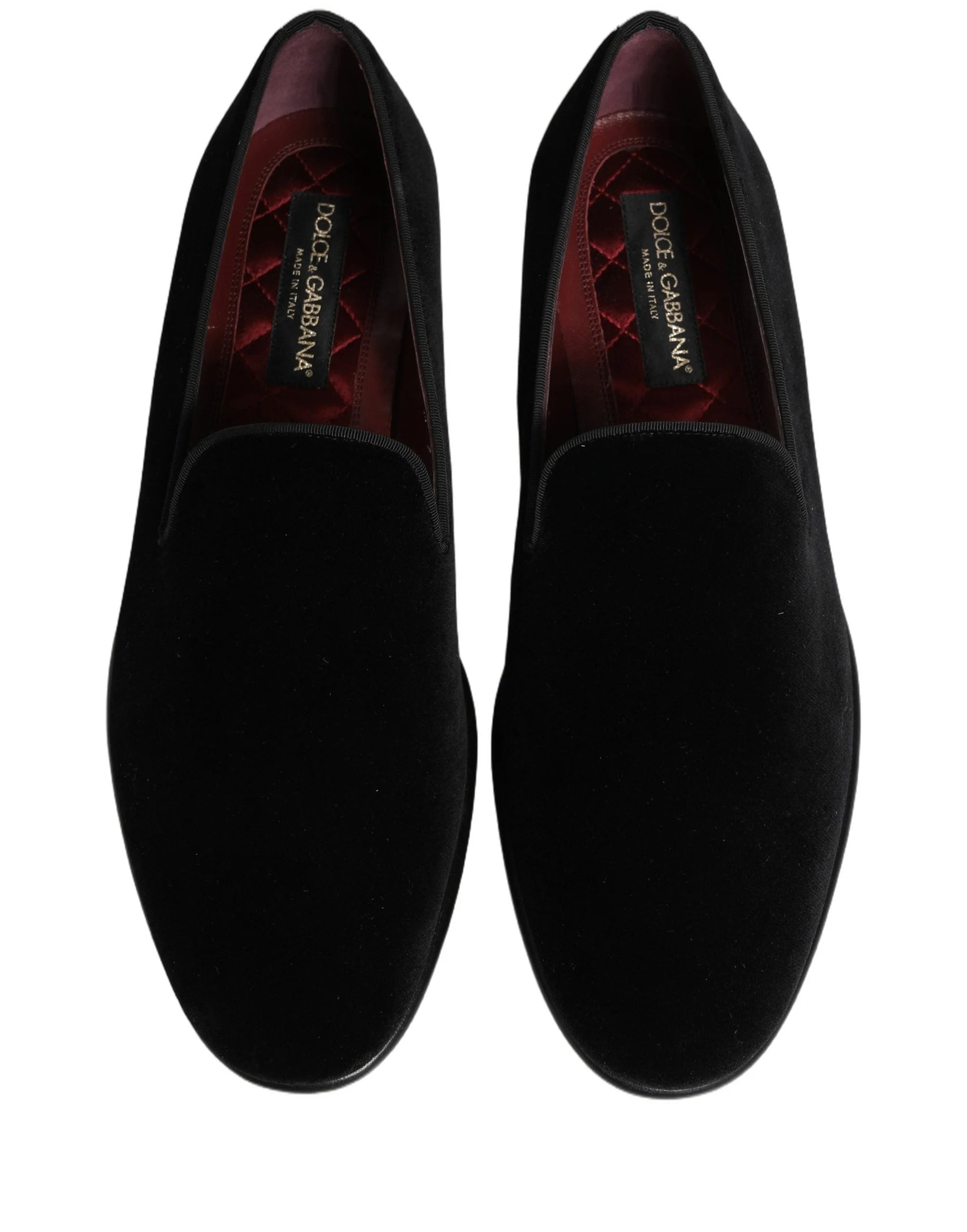 Dolce & Gabbana Black Velvet Loafers Formal Men Dress Shoes - EU43/US10