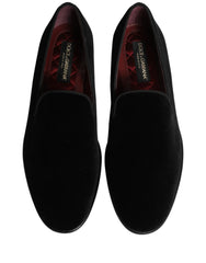 Dolce & Gabbana Black Velvet Loafers Formal Men Dress Shoes - EU43/US10