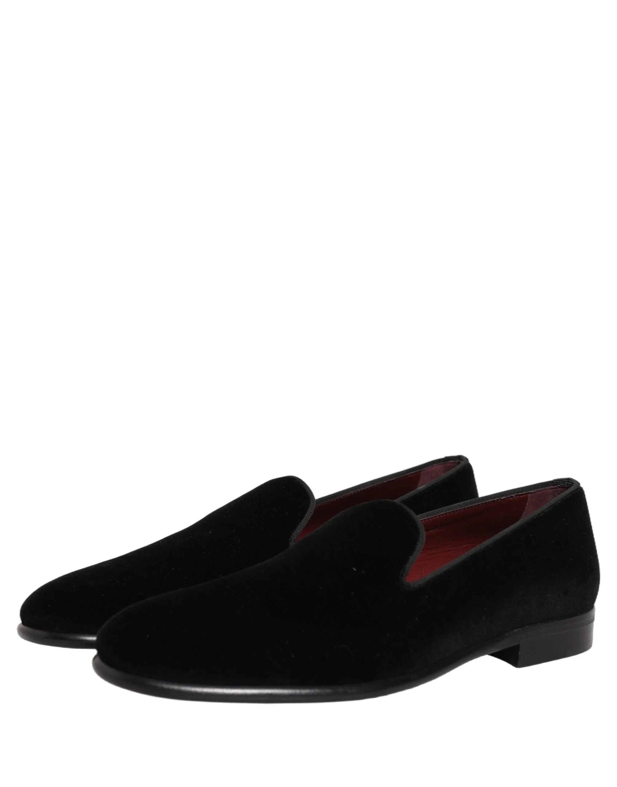 Dolce & Gabbana Black Velvet Loafers Formal Men Dress Shoes - EU43/US10