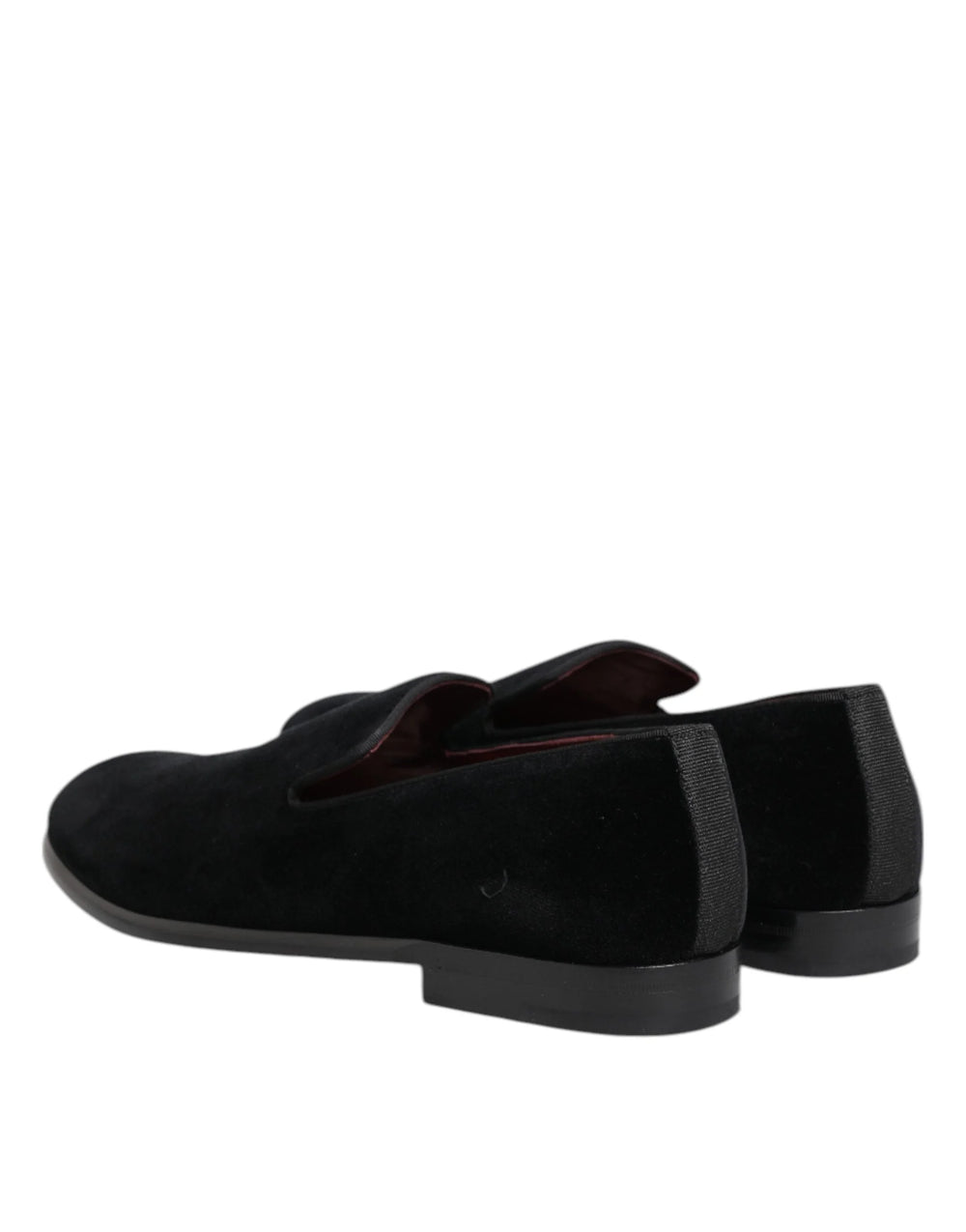 Dolce & Gabbana Black Velvet Loafers Formal Men Dress Shoes - Flats