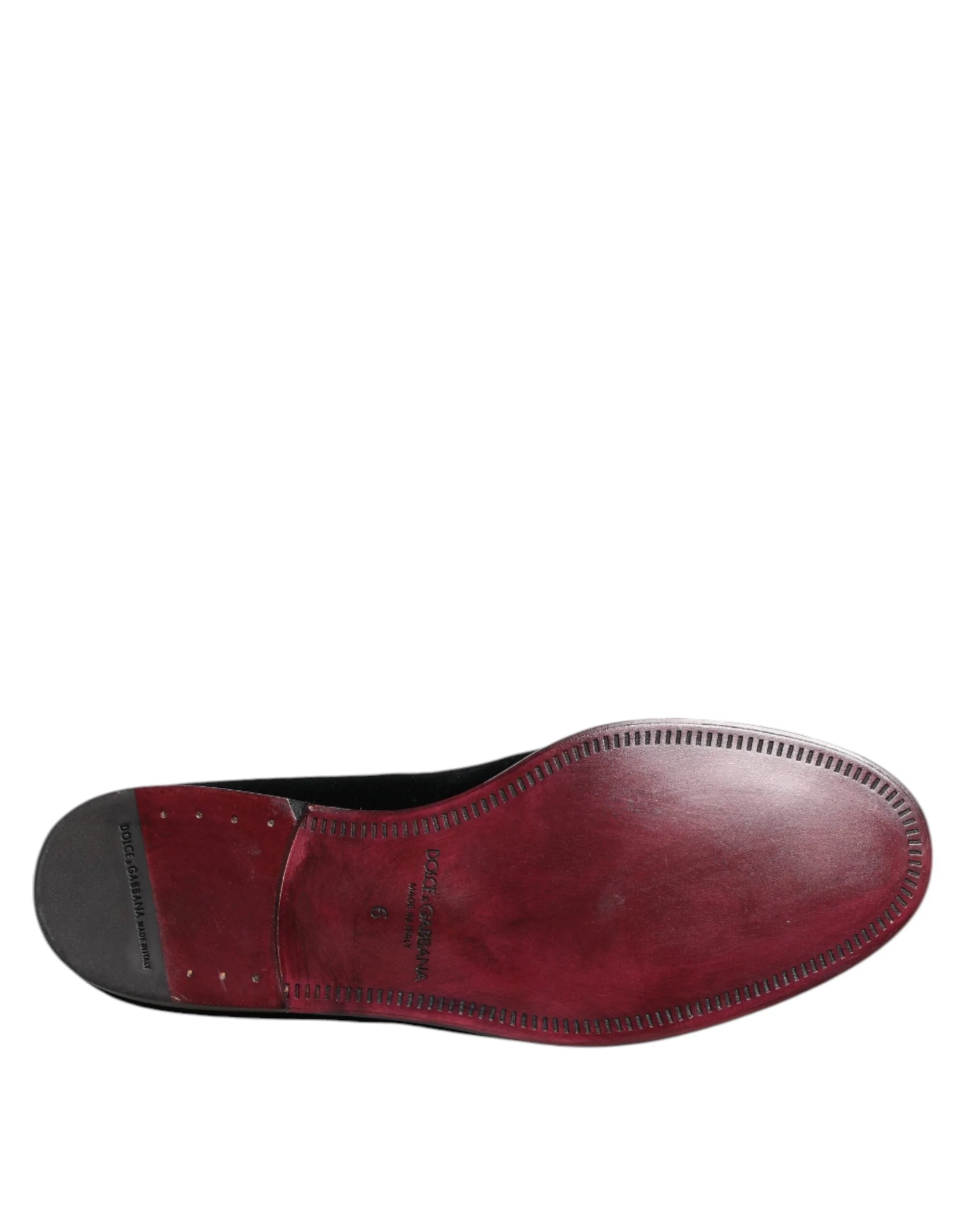 Dolce & Gabbana Black Velvet Loafers Formal Men Dress Shoes - Flats