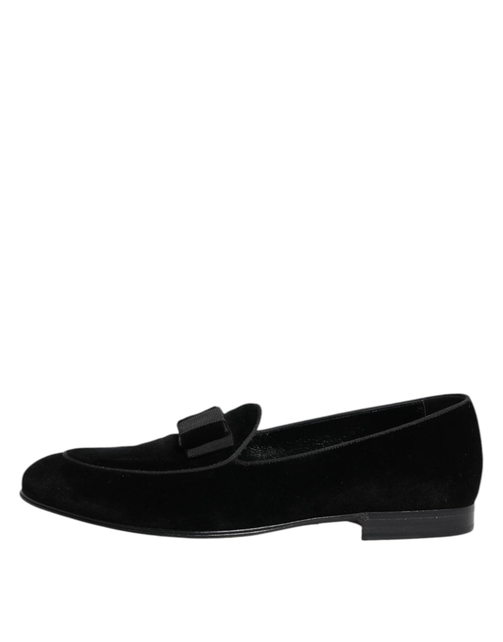 Dolce & Gabbana Black Velvet Loafers Formal Men Dress Shoes - Flats