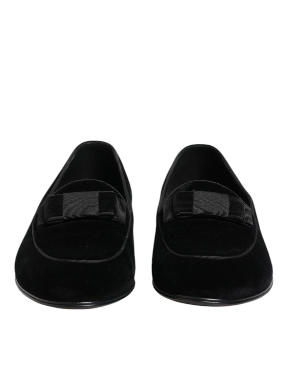 Dolce & Gabbana Black Velvet Loafers Formal Men Dress Shoes - Flats