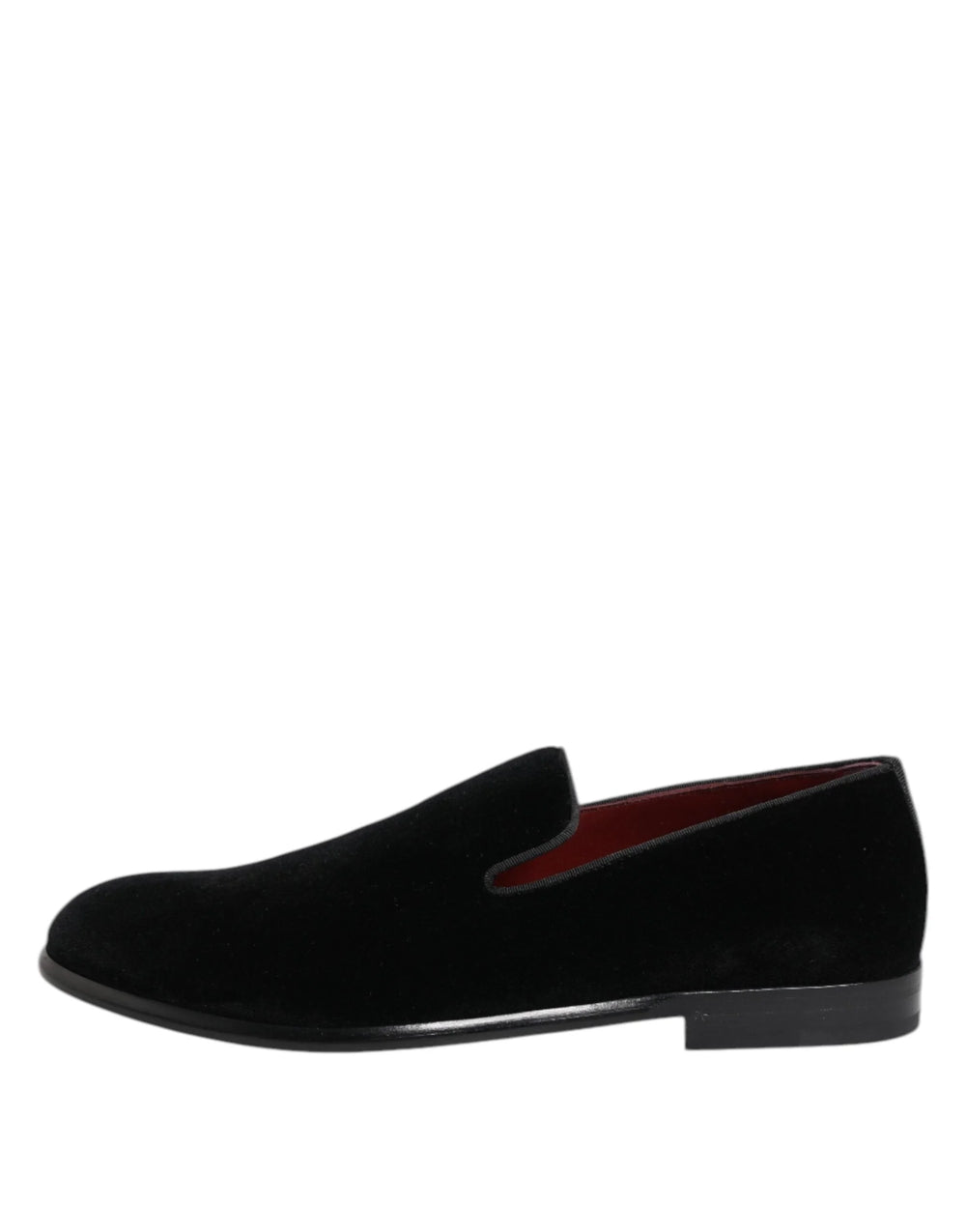 Dolce & Gabbana Black Velvet Loafers Formal Men Dress Shoes - Flats