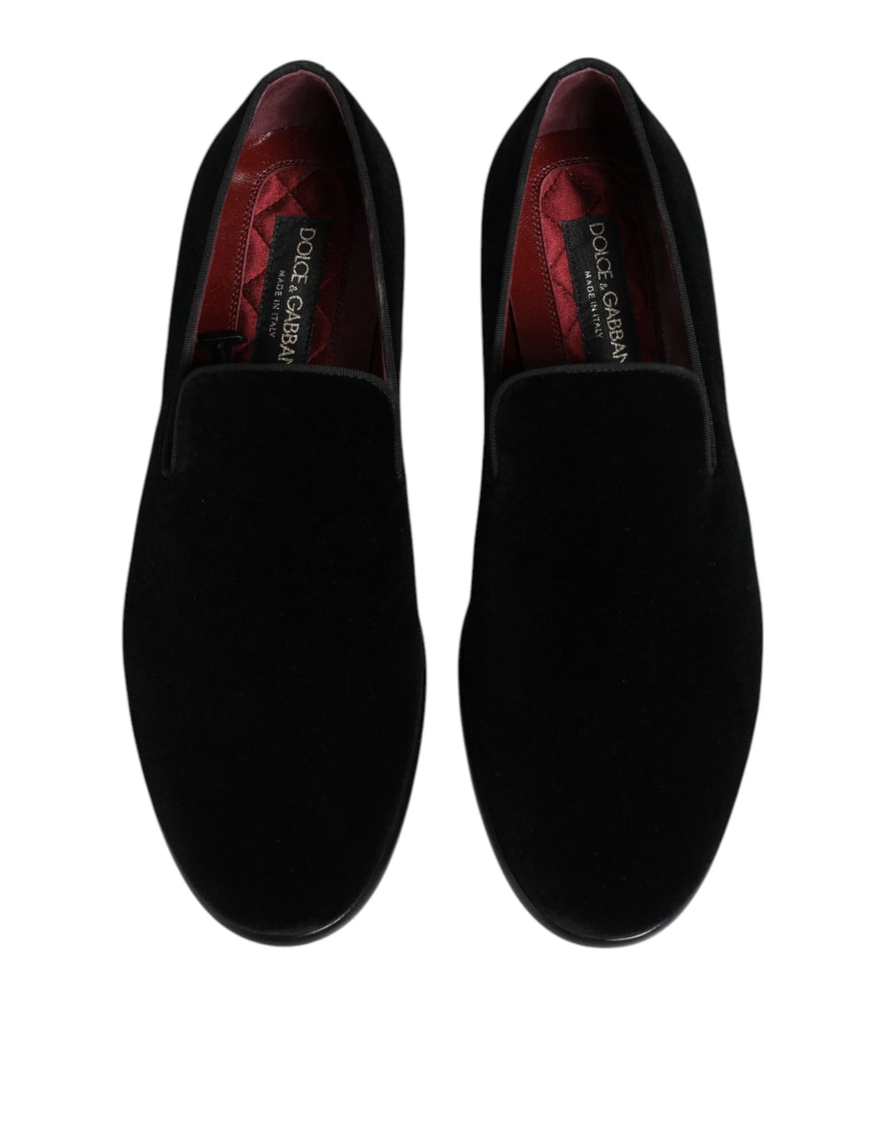 Dolce & Gabbana Black Velvet Loafers Formal Men Dress Shoes - Flats
