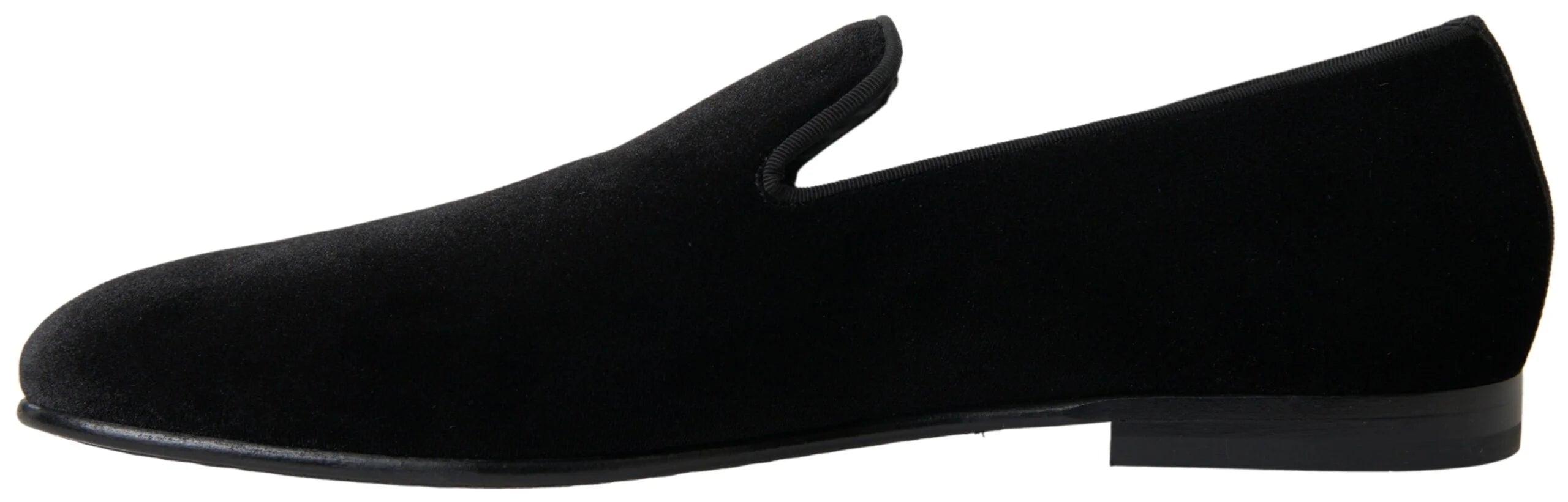 Dolce & Gabbana Black Velvet Loafers Formal Shoes - EU39/US6