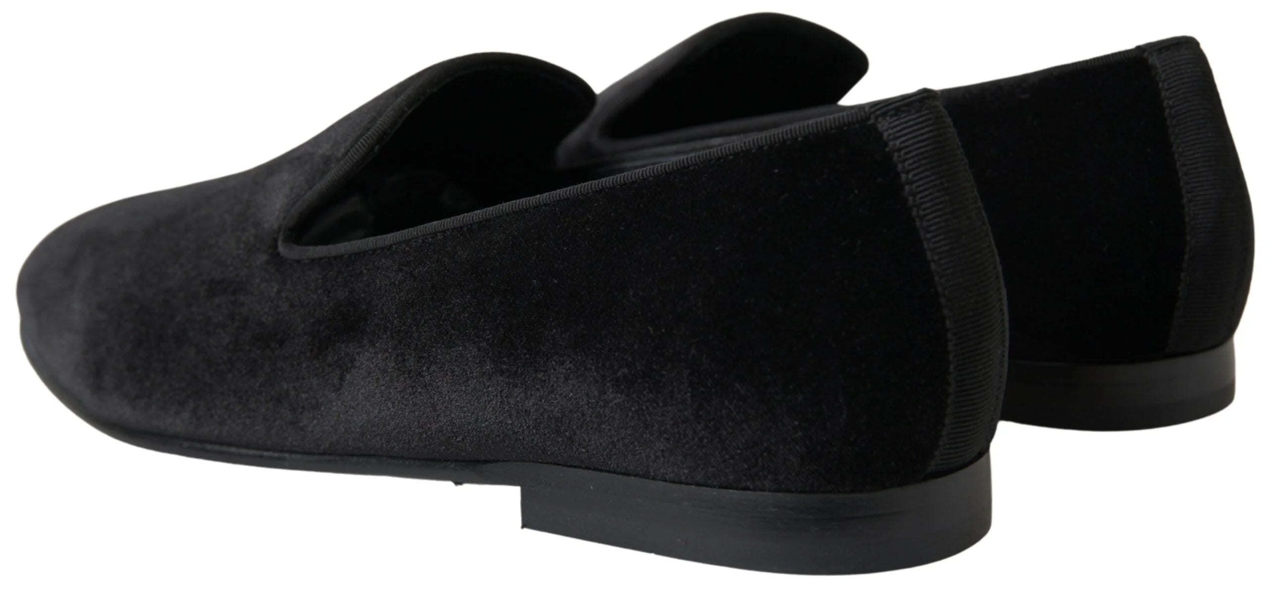 Dolce & Gabbana Black Velvet Loafers Formal Shoes - EU39/US6