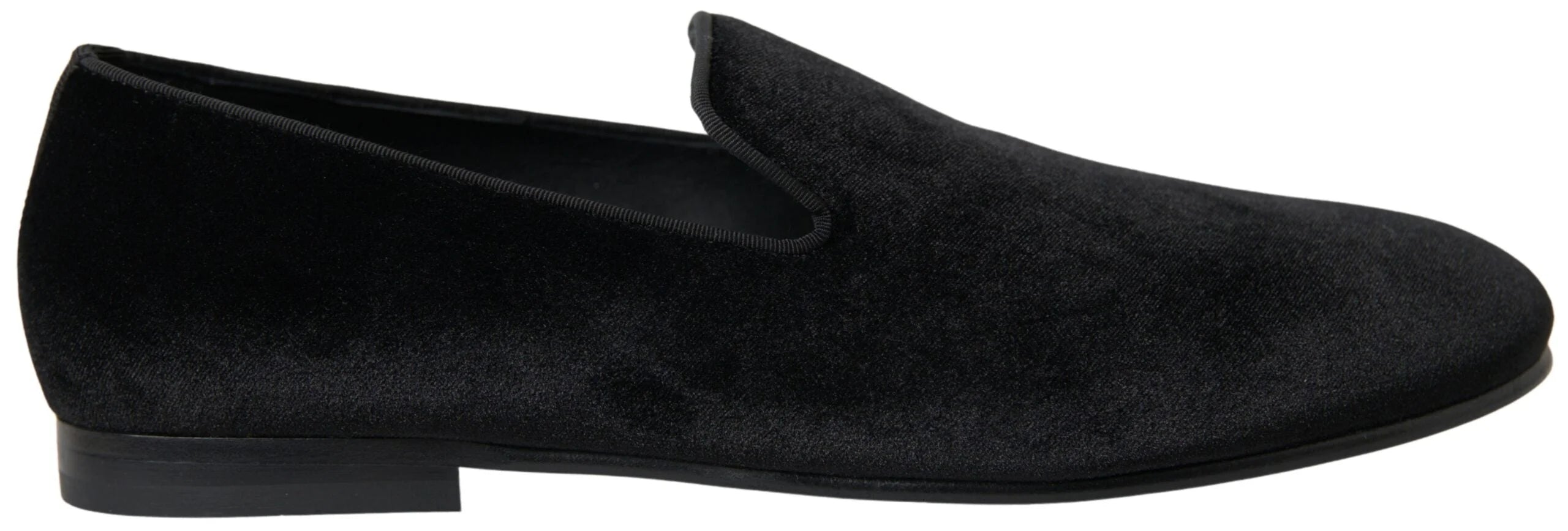 Dolce & Gabbana Black Velvet Loafers Formal Shoes - EU39/US6