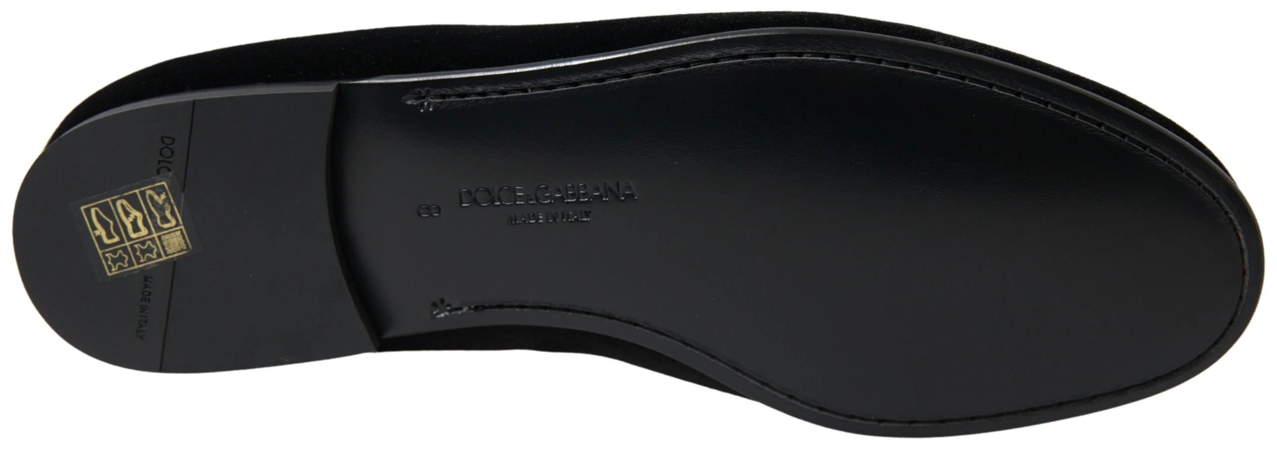 Dolce & Gabbana Black Velvet Loafers Formal Shoes - EU39/US6