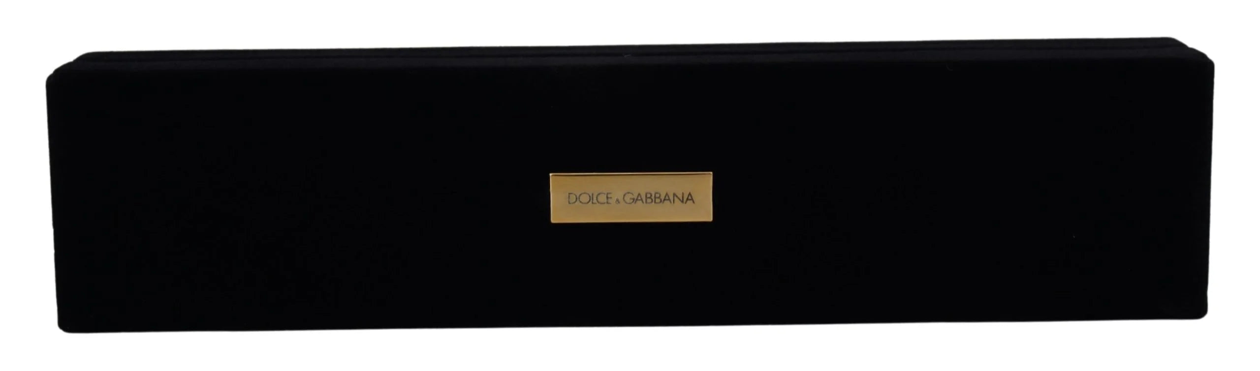 Dolce & Gabbana Black Velvet Logo Plaque Storage Bracelet Jewelry Box - Jewelry Boxes