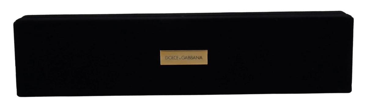Dolce & Gabbana Black Velvet Logo Plaque Storage Bracelet Jewelry Box - Jewelry Boxes