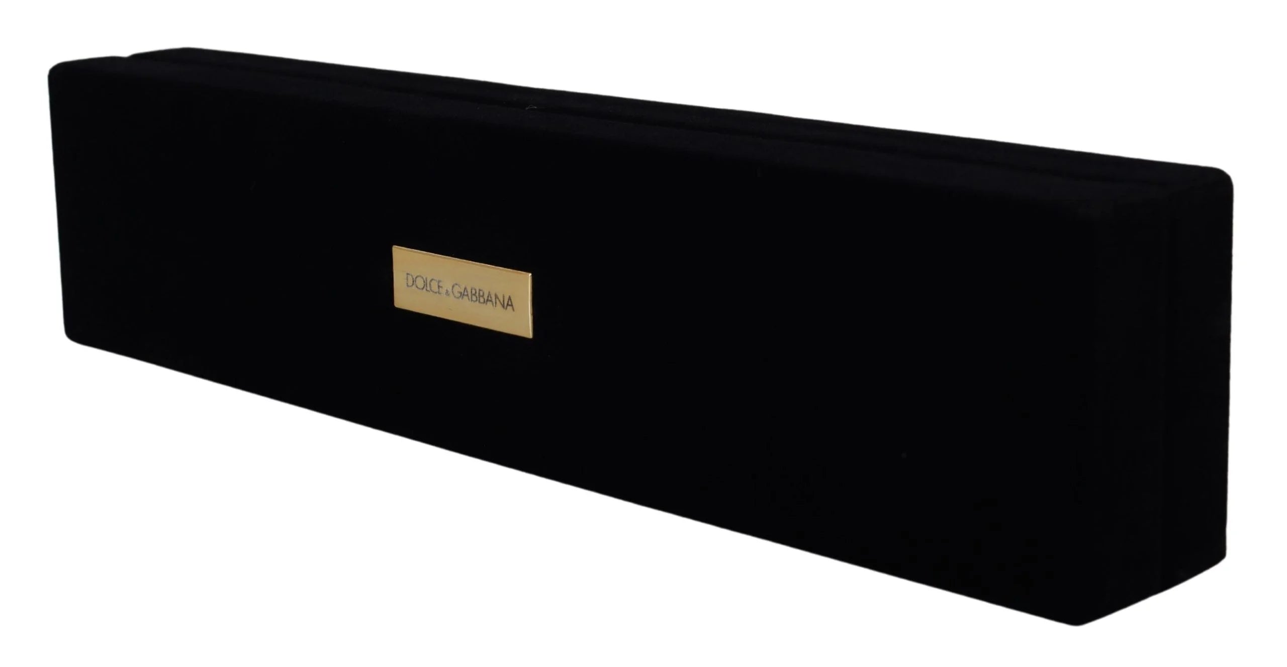 Dolce & Gabbana Black Velvet Logo Plaque Storage Bracelet Jewelry Box - Jewelry Boxes