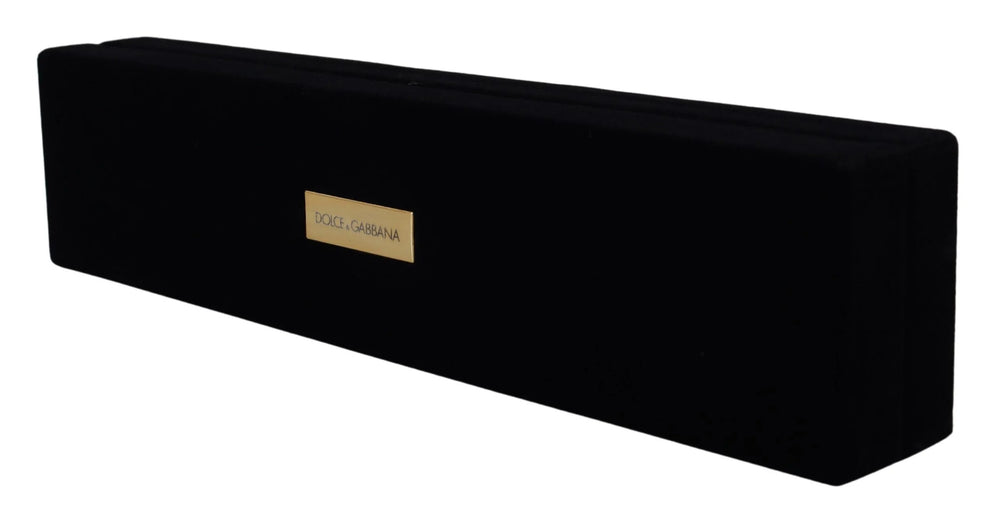 Dolce & Gabbana Black Velvet Logo Plaque Storage Bracelet Jewelry Box - Jewelry Boxes