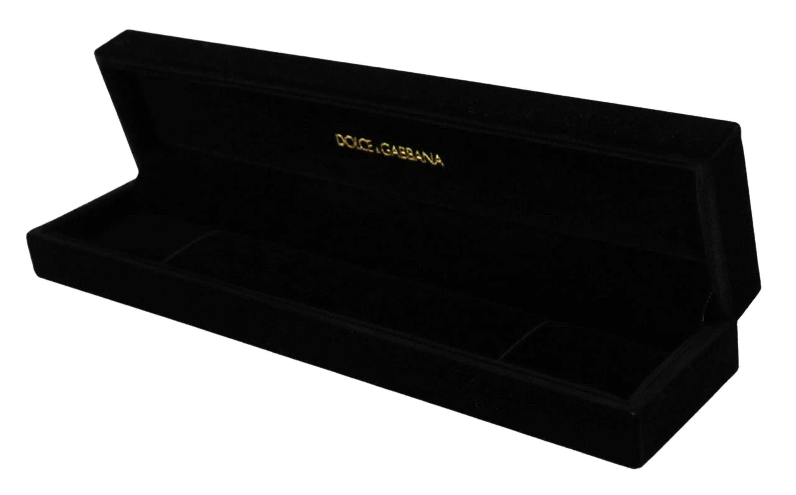 Dolce & Gabbana Black Velvet Logo Plaque Storage Bracelet Jewelry Box - Jewelry Boxes