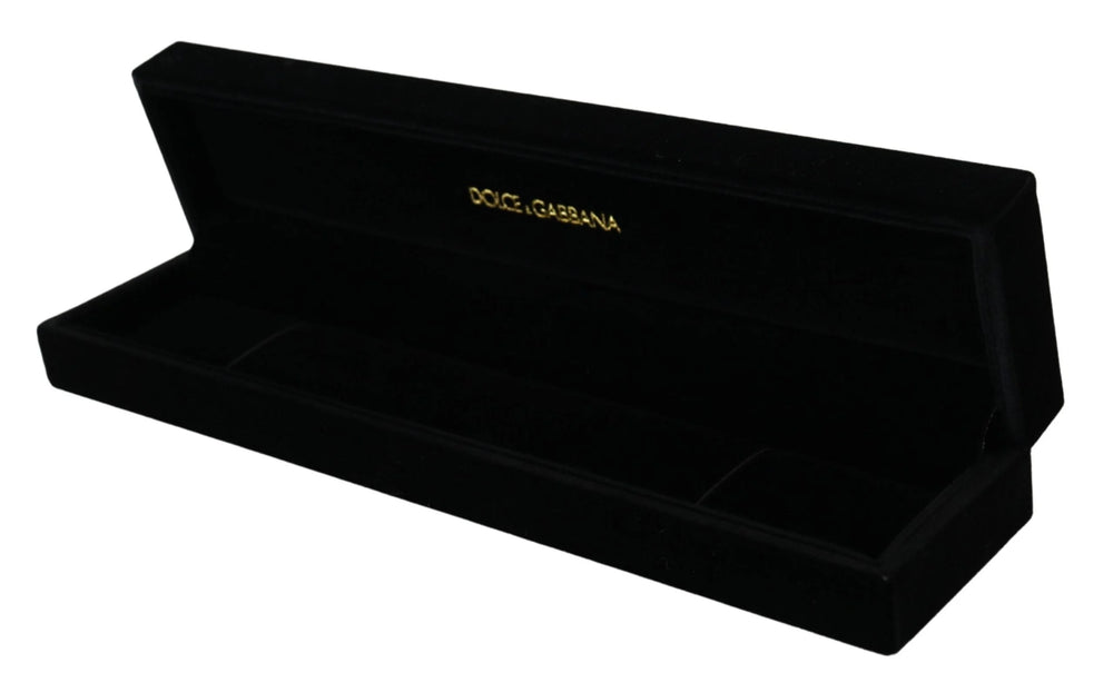 Dolce & Gabbana Black Velvet Logo Plaque Storage Bracelet Jewelry Box - Jewelry Boxes