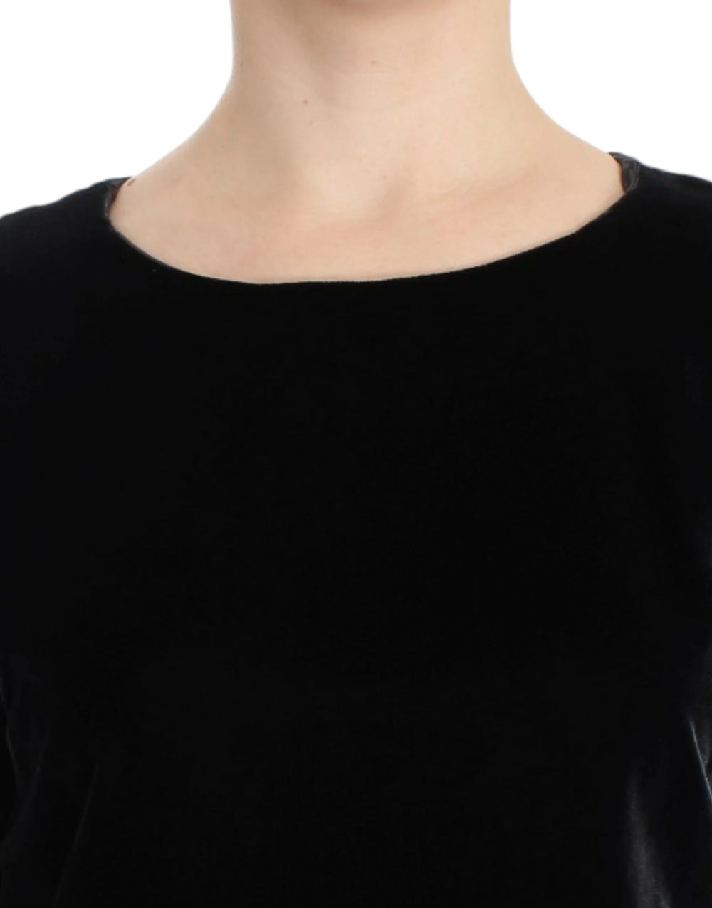 Dolce & Gabbana Black velvet shortsleeved blouse - IT38|XS - T-Shirts