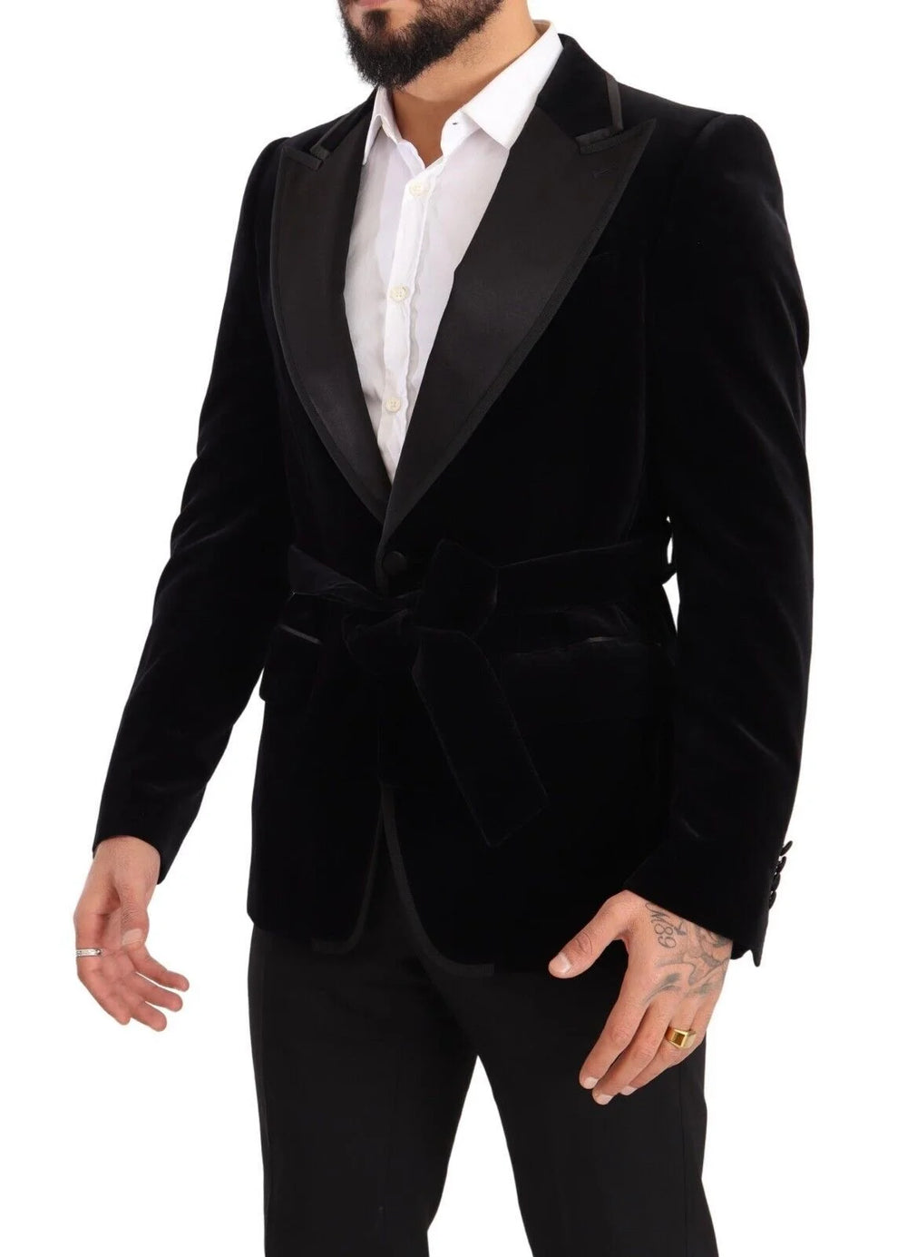 Dolce & Gabbana Black Velvet Single Breasted One Button Blazer - IT48 | M - Sport Jackets