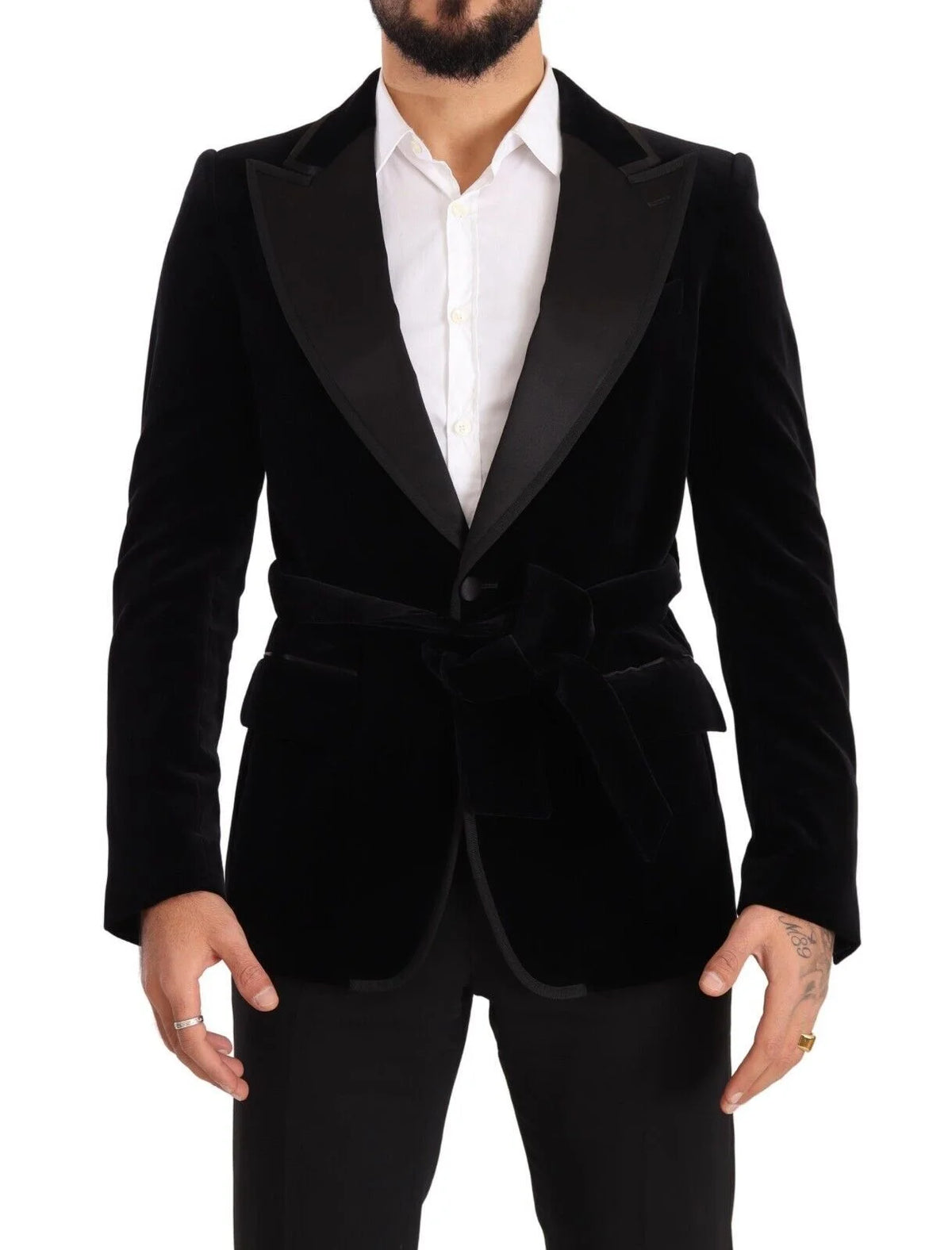 Dolce & Gabbana Black Velvet Single Breasted One Button Blazer - IT48 | M - Sport Jackets