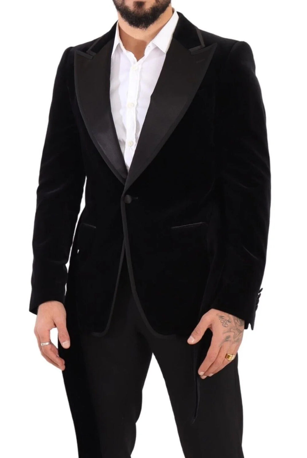 Dolce & Gabbana Black Velvet Single Breasted One Button Blazer - IT48 | M - Sport Jackets