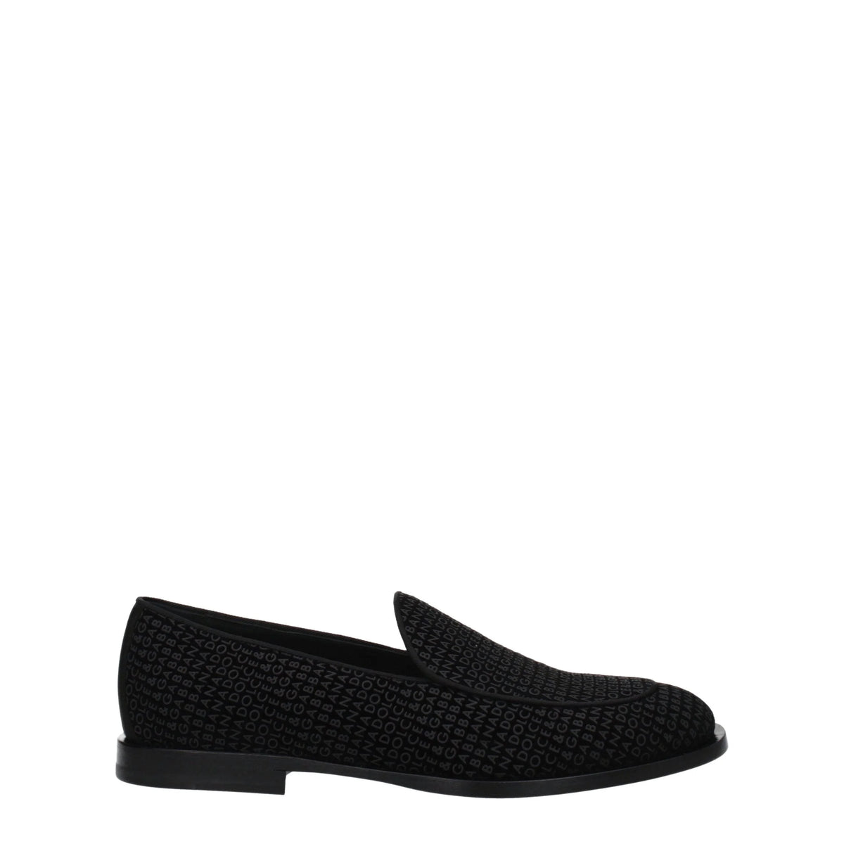 Dolce & Gabbana Black Velvet Slip-On Loafers