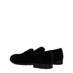 Dolce & Gabbana Black Velvet Slip-On Loafers - EU39/US6