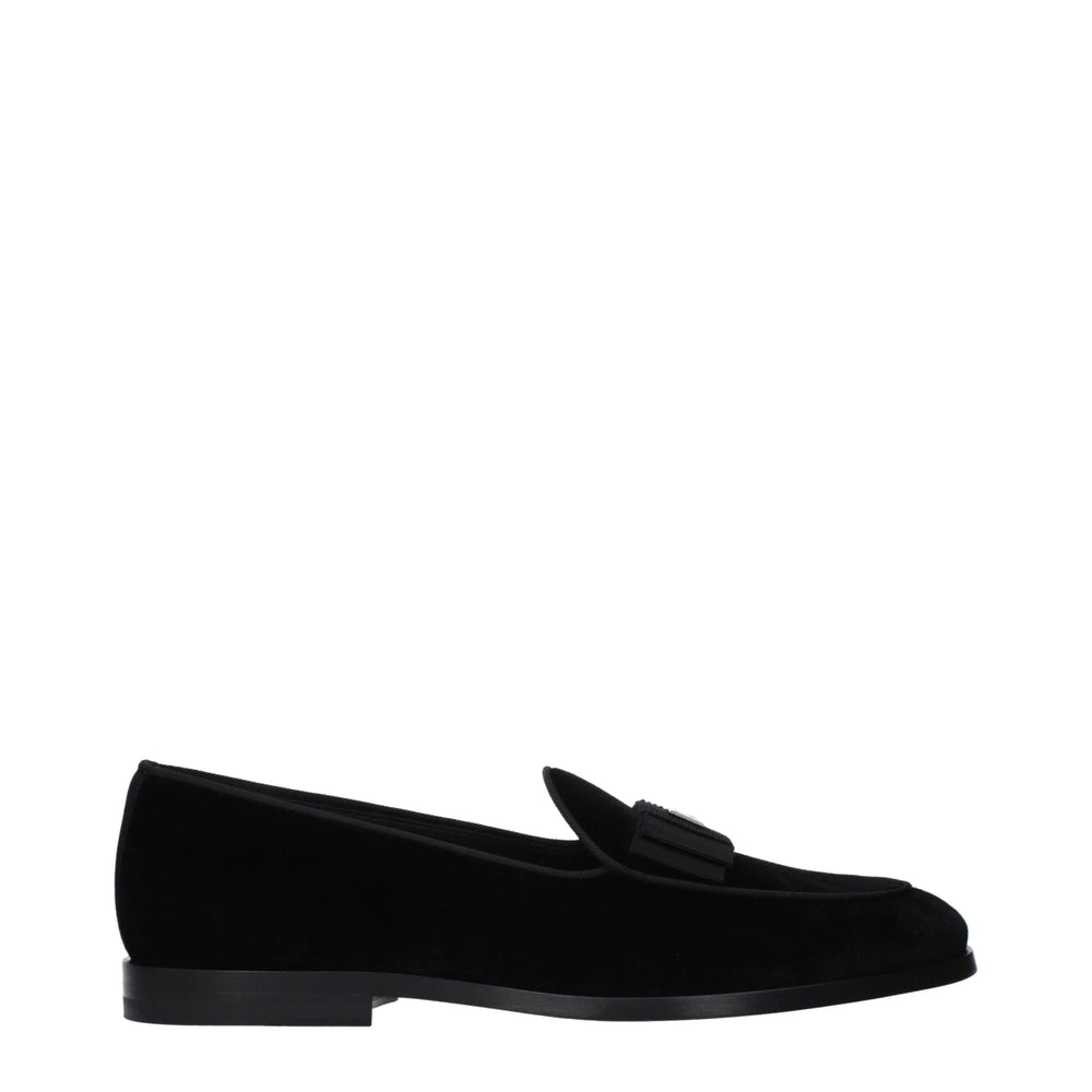 Dolce & Gabbana Black Velvet Slip-On Loafers - EU40/US7