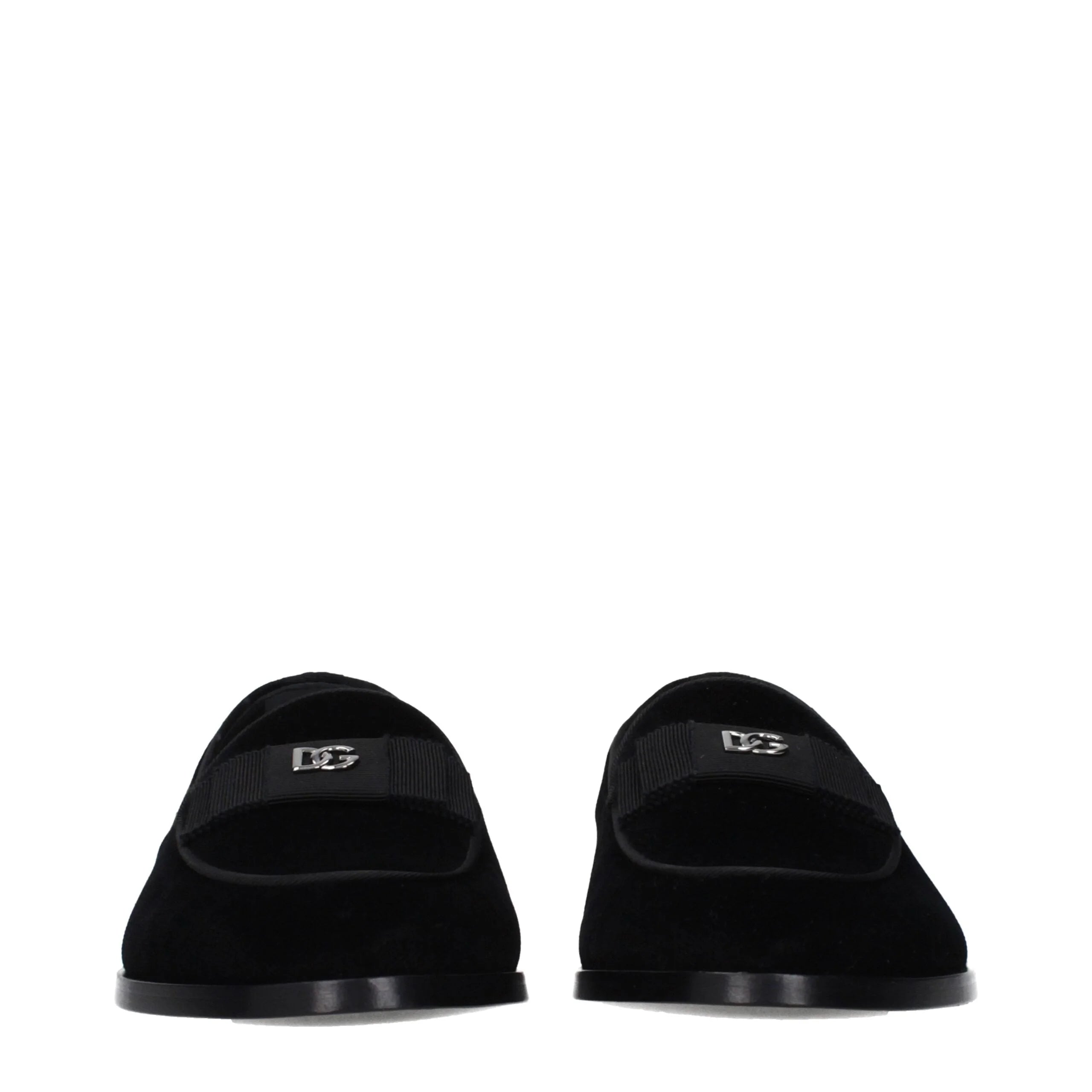 Dolce & Gabbana Black Velvet Slip-On Loafers - EU40/US7