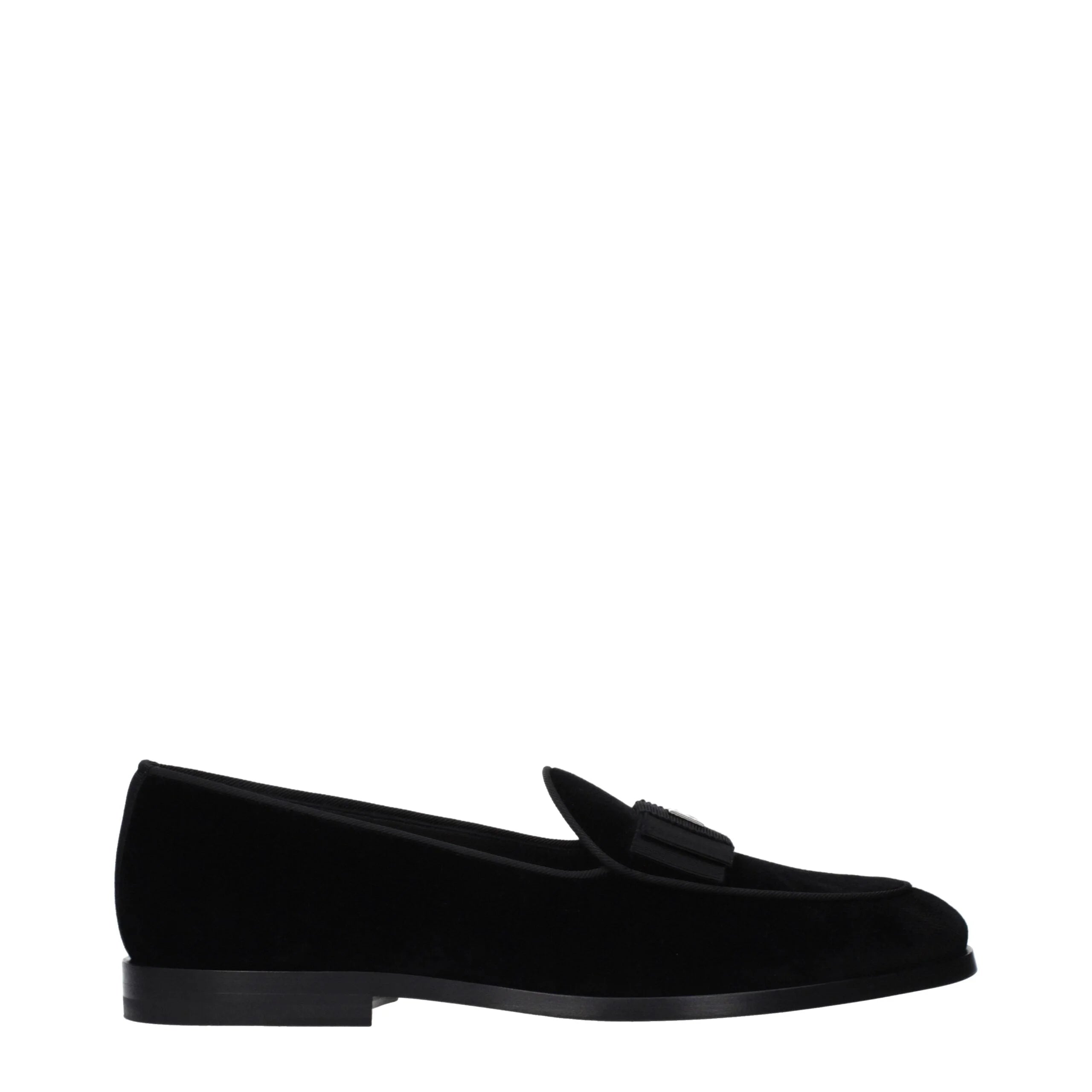 Dolce & Gabbana Black Velvet Slip-On Loafers - EU40/US7