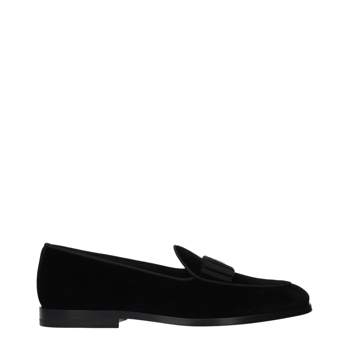 Dolce & Gabbana Black Velvet Slip-On Loafers - EU40/US7