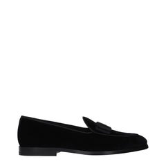 Dolce & Gabbana Black Velvet Slip-On Loafers - EU40/US7