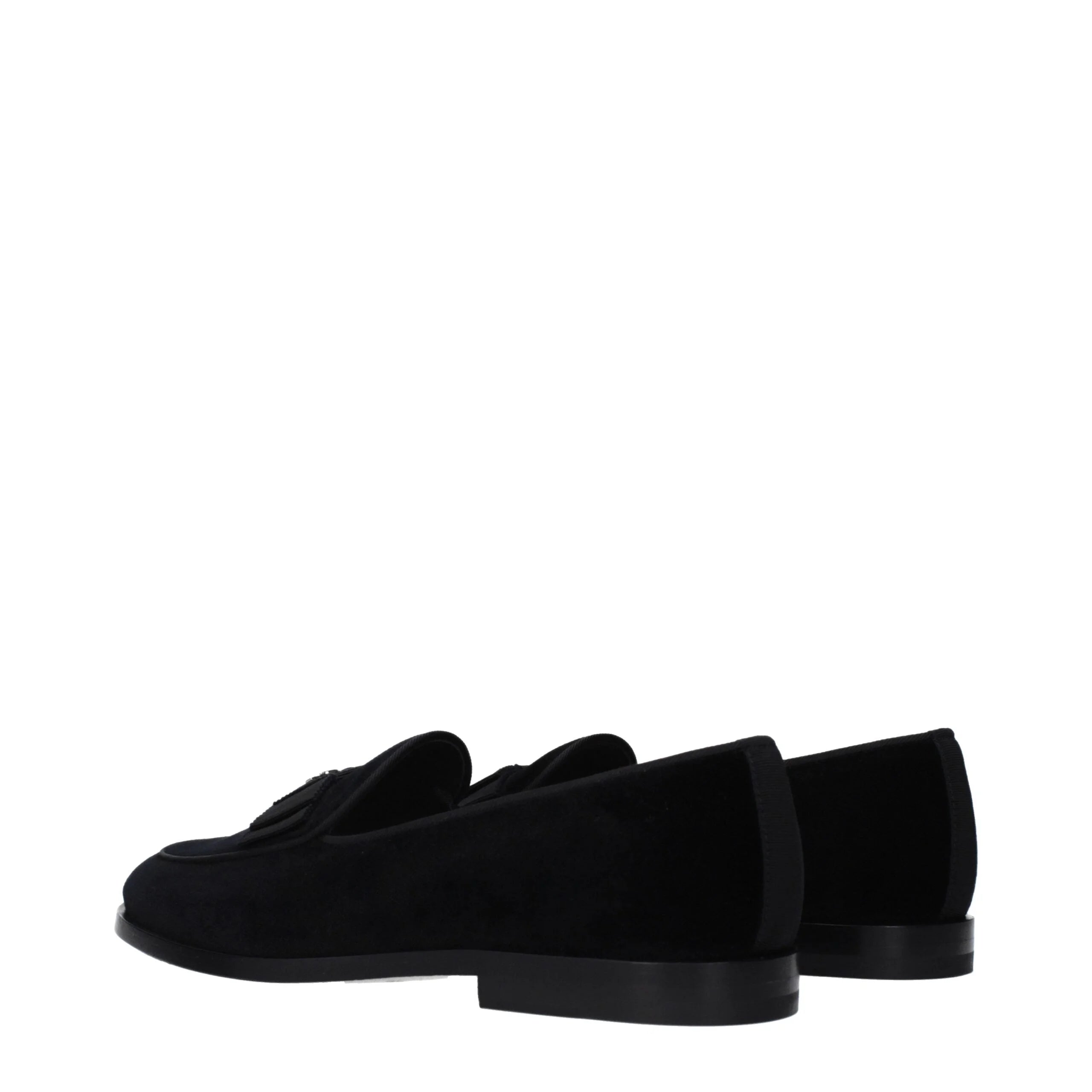 Dolce & Gabbana Black Velvet Slip-On Loafers - EU40/US7