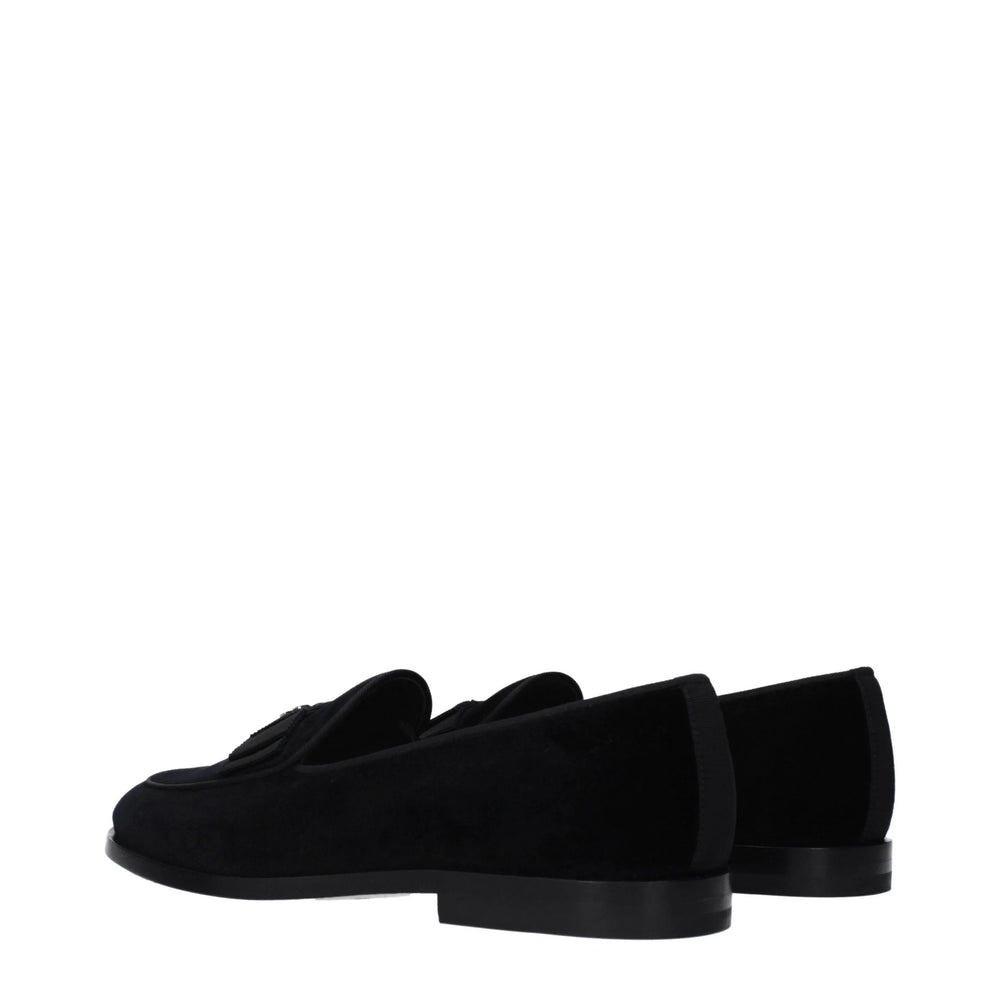 Dolce & Gabbana Black Velvet Slip-On Loafers - EU40/US7