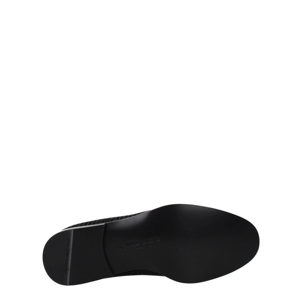 Dolce & Gabbana Black Velvet Slip-On Loafers - Flats