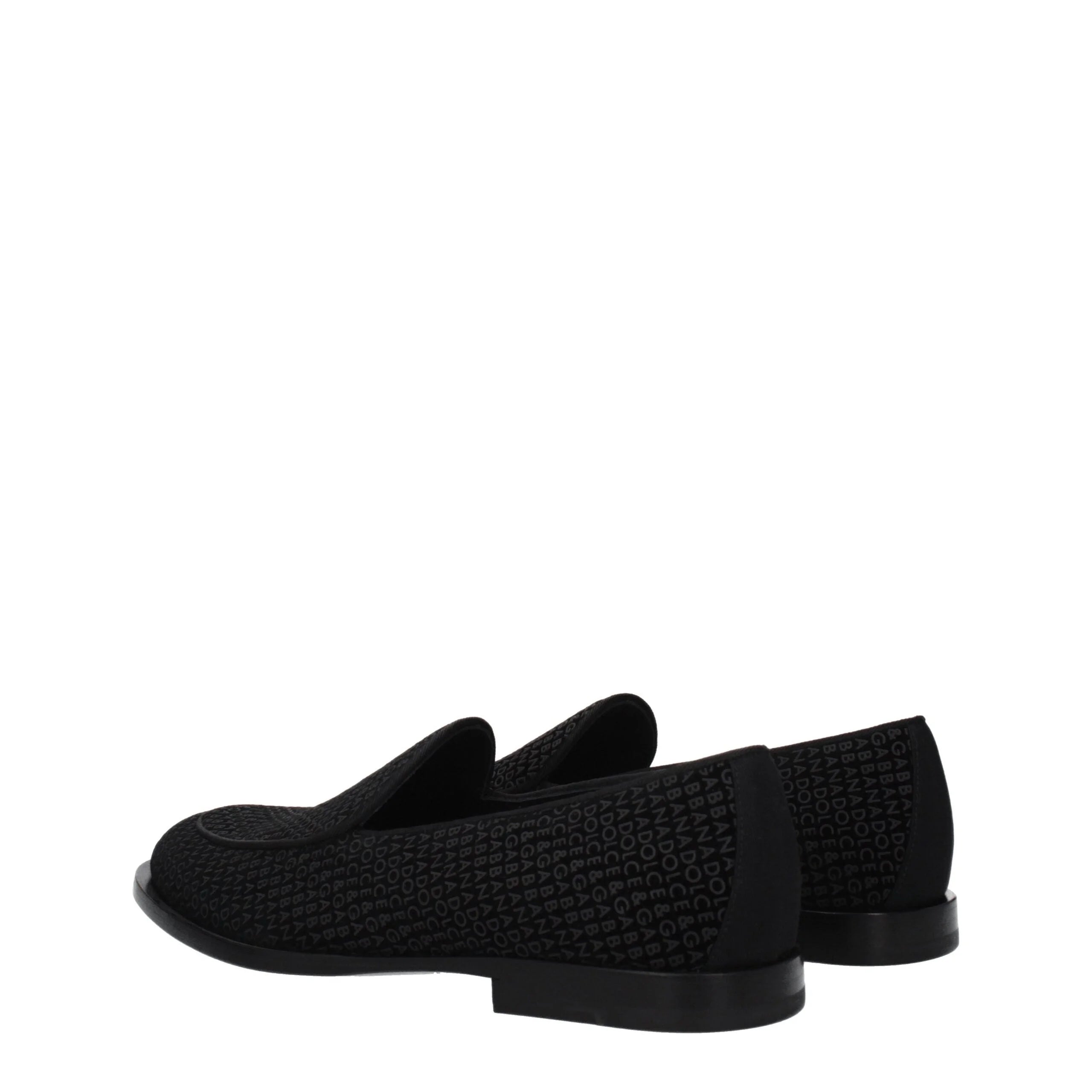 Dolce & Gabbana Black Velvet Slip-On Loafers - Flats