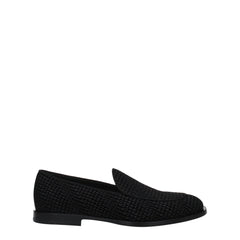 Dolce & Gabbana Black Velvet Slip-On Loafers - Flats