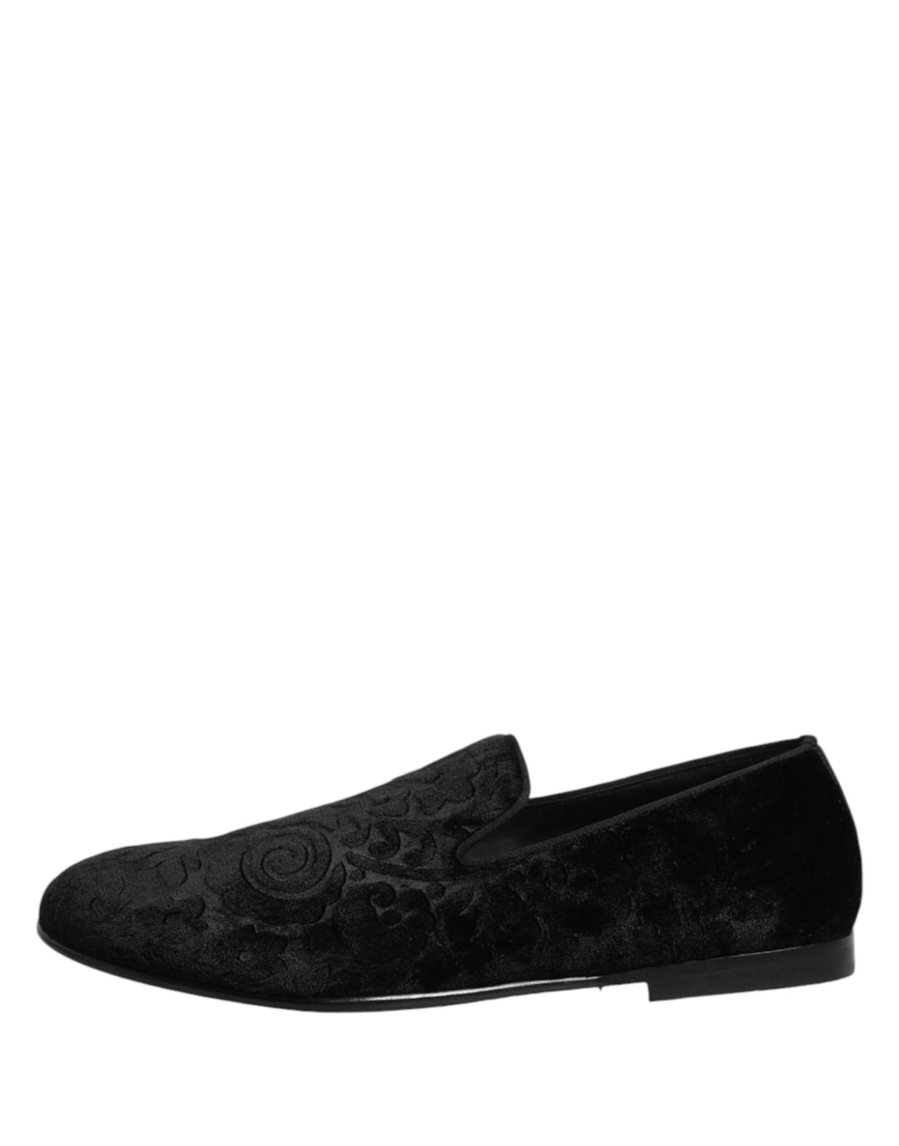 Dolce & Gabbana Black Velvet Slip On Loafers Formal Men Shoes - EU42/US9
