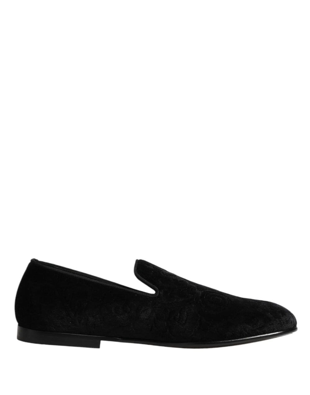 Dolce & Gabbana Black Velvet Slip On Loafers Formal Men Shoes - EU42/US9