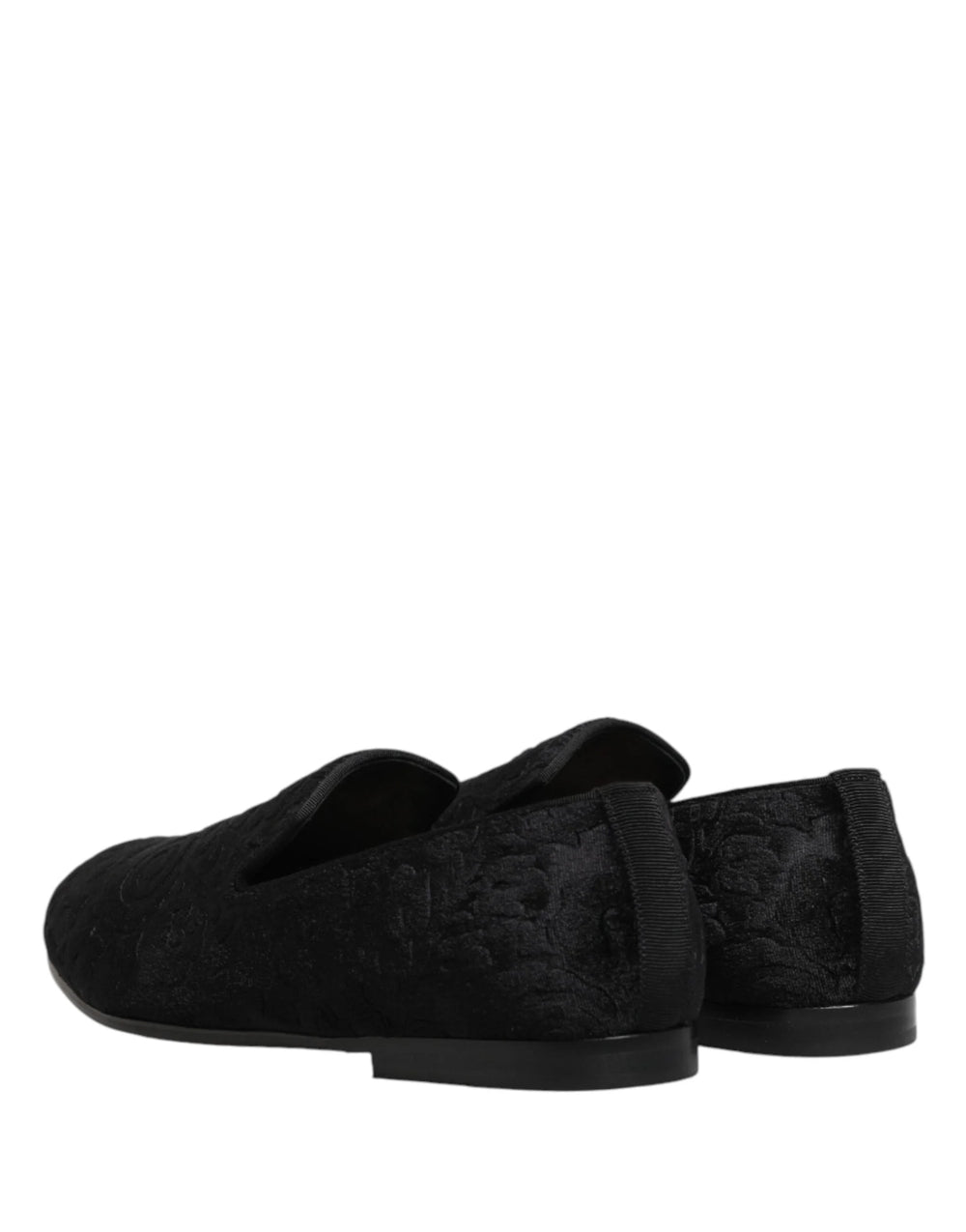 Dolce & Gabbana Black Velvet Slip On Loafers Formal Men Shoes - EU42/US9
