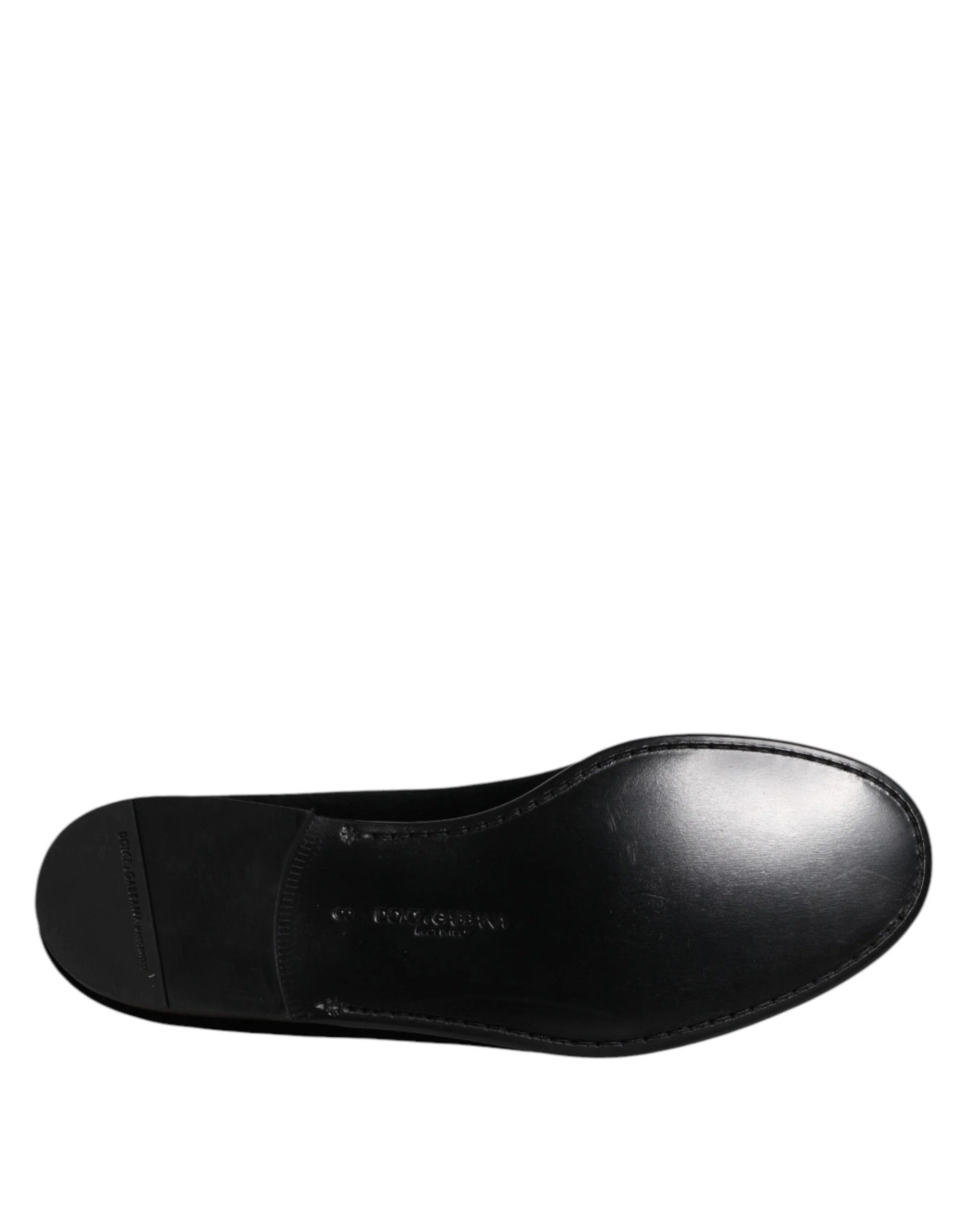Dolce & Gabbana Black Velvet Slip On Loafers Formal Shoes - Flats