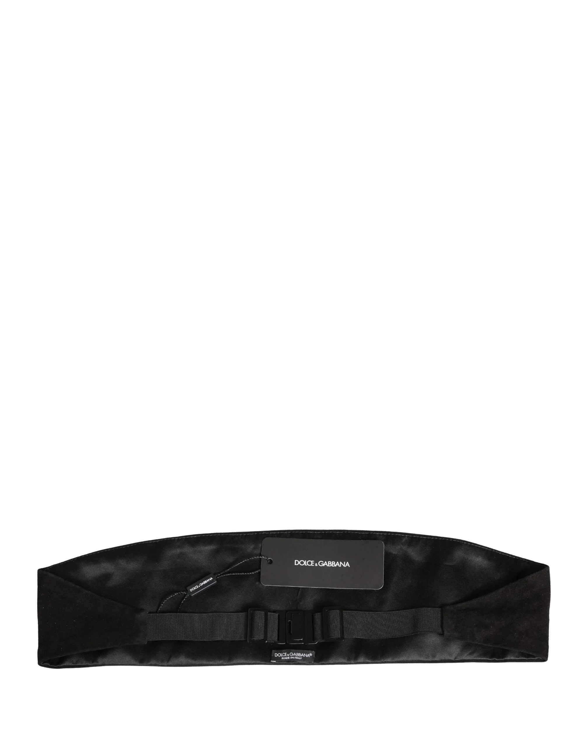 Dolce & Gabbana Black Velvet Wide Belt Waist Cummerband Men - IT48 | M