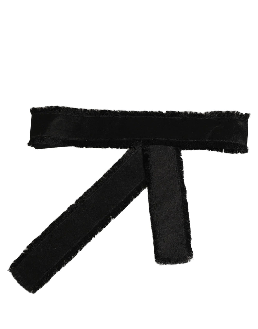 Dolce & Gabbana Black Velvet Wrap Around Tie Cintura Belt - IT40|S